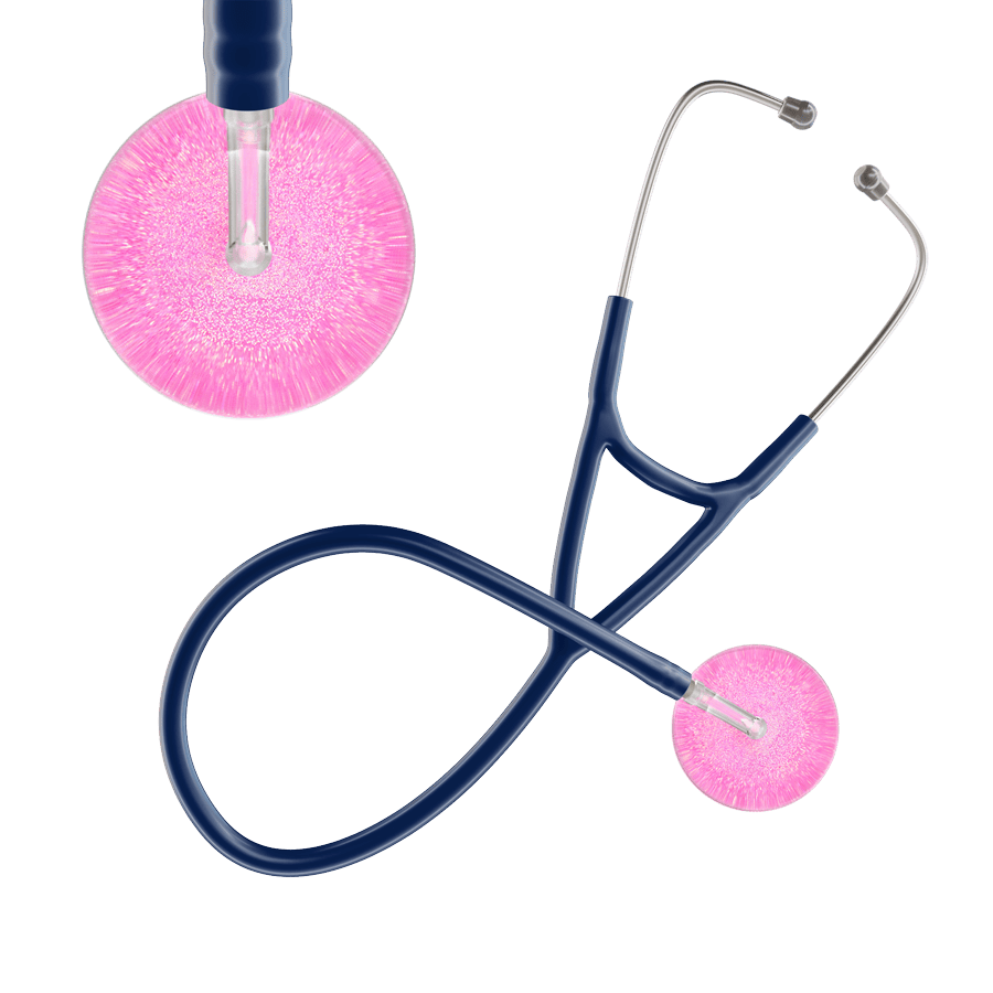 Ultrascope Single Stethoscope Hot Pink Glitter and Sparkles / Adult / Navy Light Glitter & Sparkles Cardiology Stethoscope