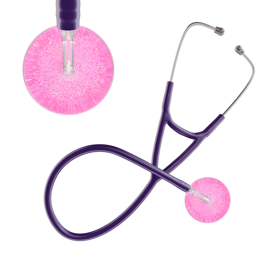 Ultrascope Single Stethoscope Hot Pink Glitter and Sparkles / Adult / Purple Light Glitter & Sparkles Cardiology Stethoscope