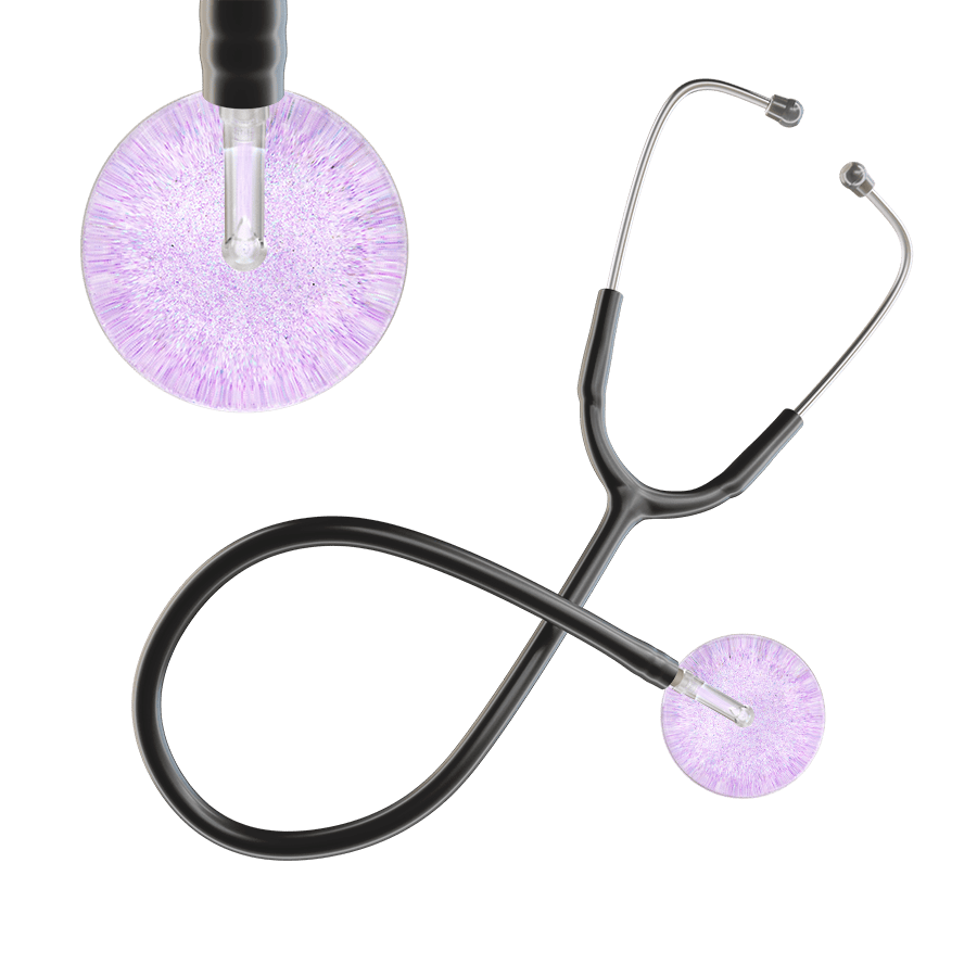 Ultrascope Single Stethoscope Lavender Glitter and Sparkles / Adult / Black Glitter & Sparkles Stethoscope