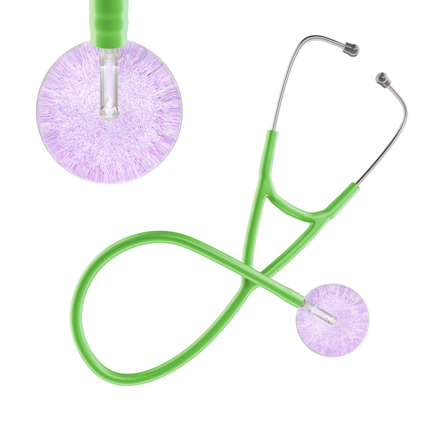 Ultrascope Single Stethoscope Lavender Glitter and Sparkles / Adult / Lime Green Glitter & Sparkles Cardiology Stethoscope