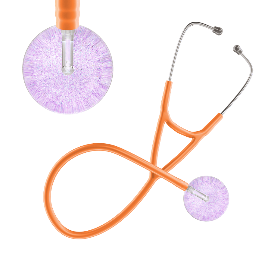 Ultrascope Single Stethoscope Lavender Glitter and Sparkles / Adult / Orange Glitter & Sparkles Cardiology Stethoscope