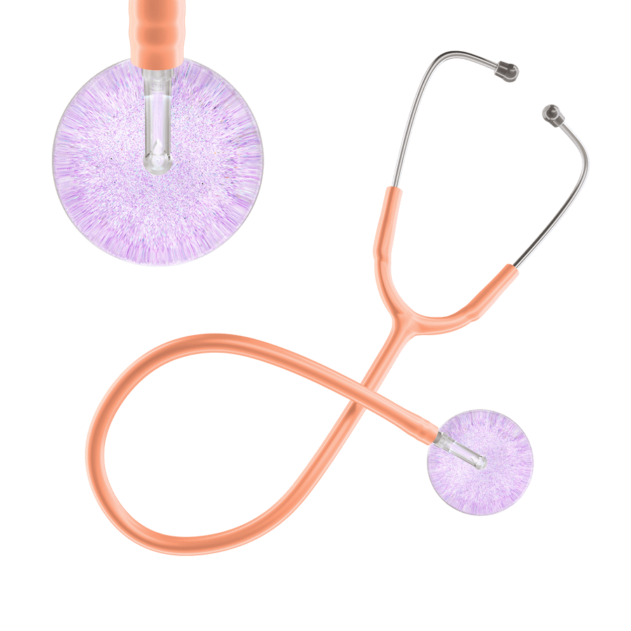 Ultrascope Single Stethoscope Lavender Glitter and Sparkles / Adult / Peach Light Glitter & Sparkles Stethoscope