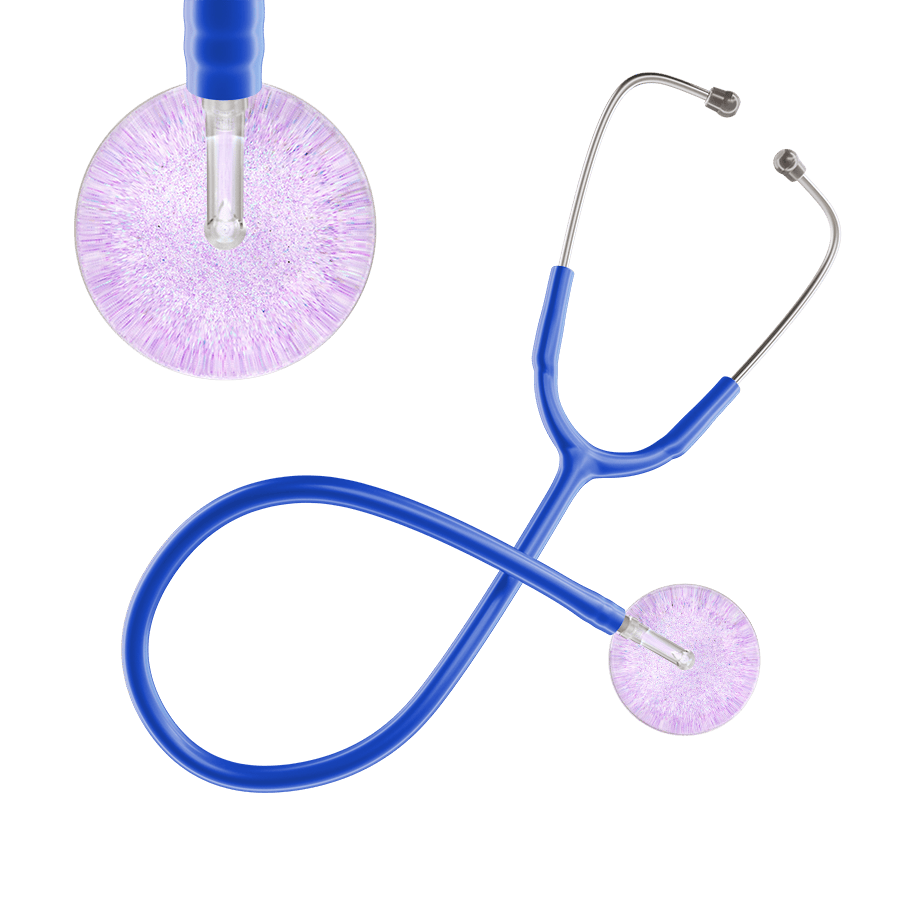 Ultrascope Single Stethoscope Lavender Glitter and Sparkles / Adult / Royal Blue Glitter & Sparkles Stethoscope