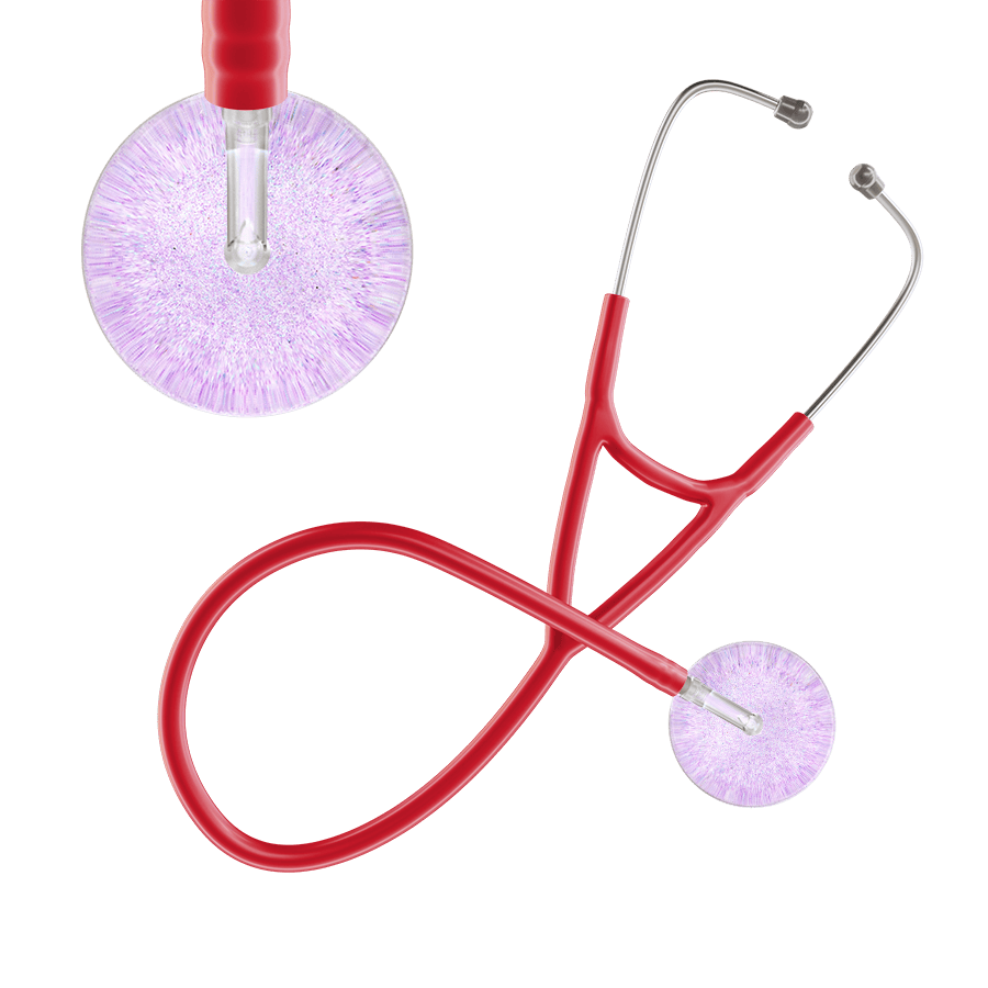 Ultrascope Single Stethoscope Lavender Glitter and Sparkles / Adult / Red Glitter & Sparkles Cardiology Stethoscope