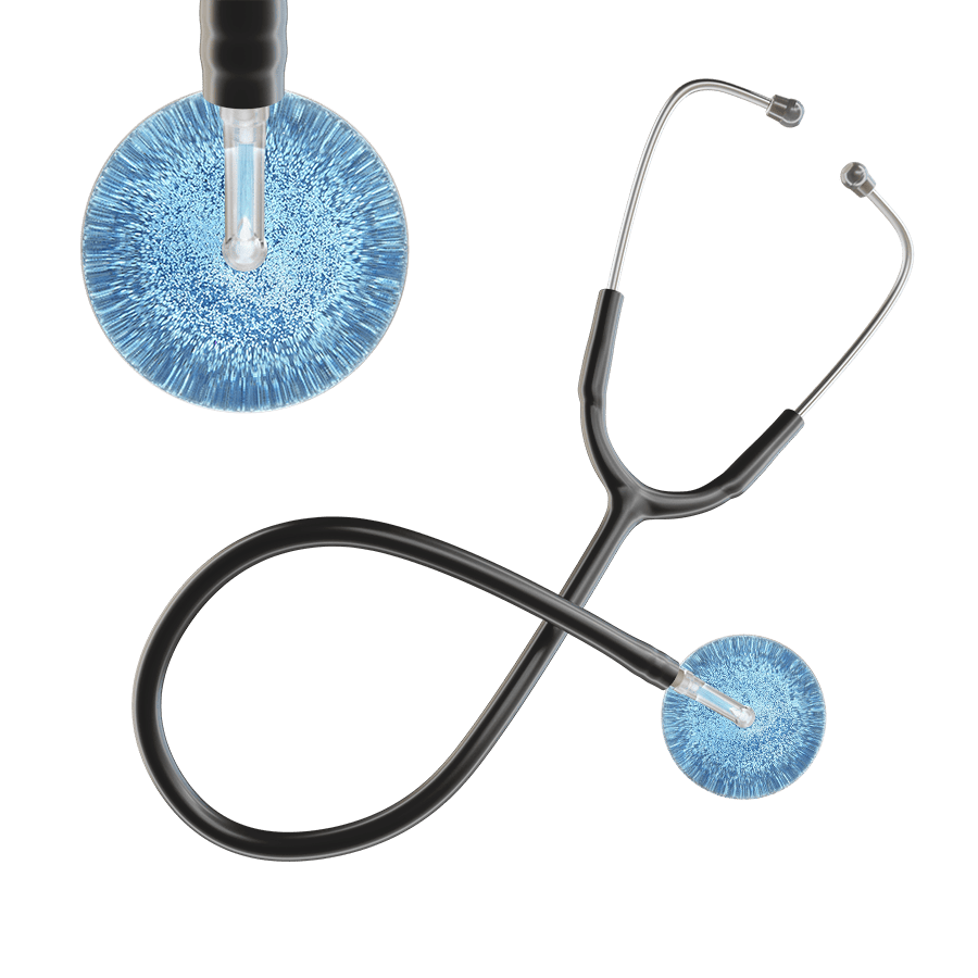 Ultrascope Single Stethoscope Light Blue Glitter and Sparkles / Adult / Black Glitter & Sparkles Stethoscope