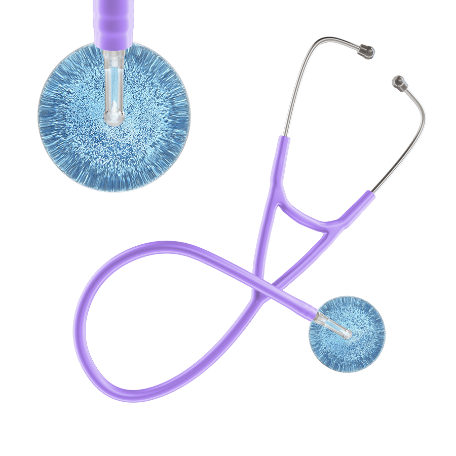 Ultrascope Single Stethoscope Light Blue Glitter and Sparkles / Adult / Lavender Glitter & Sparkles Cardiology Stethoscope