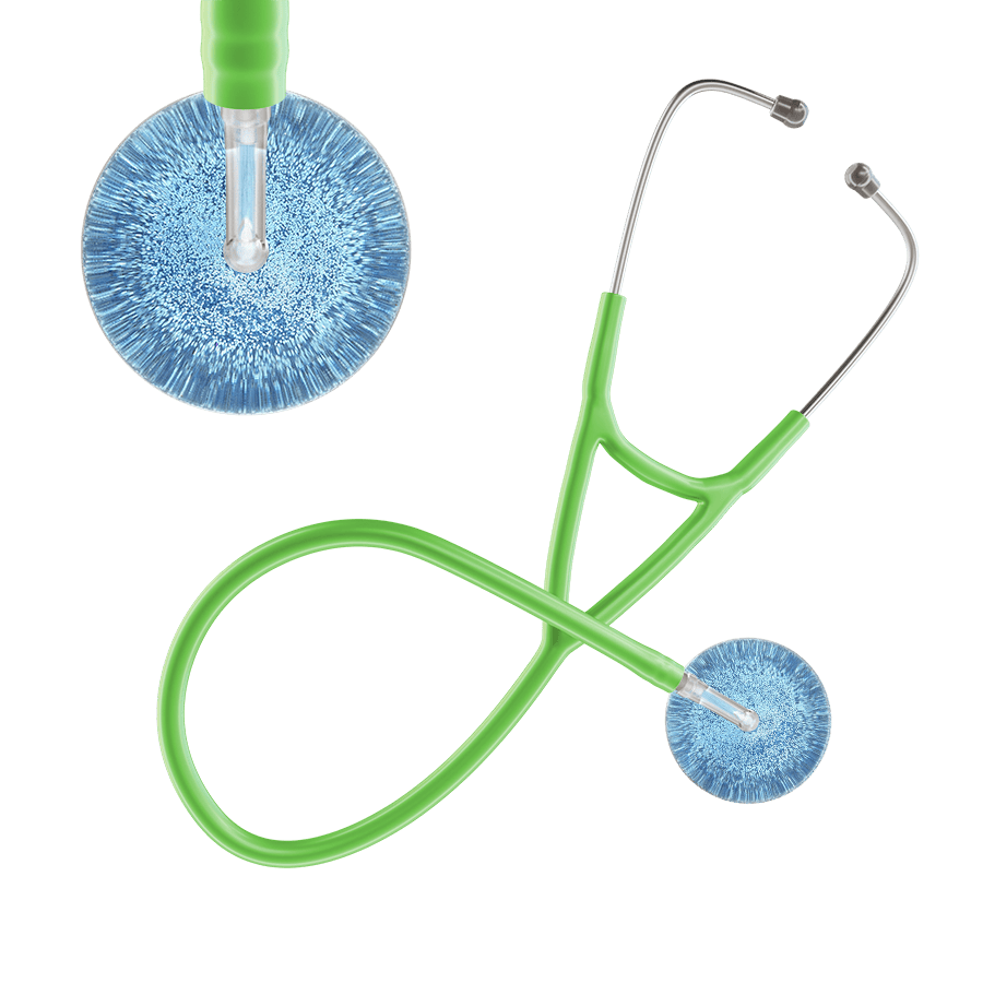 Ultrascope Single Stethoscope Light Blue Glitter and Sparkles / Adult / Lime Green Glitter & Sparkles Cardiology Stethoscope