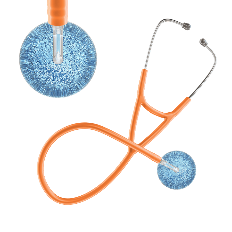 Ultrascope Single Stethoscope Light Blue Glitter and Sparkles / Adult / Orange Glitter & Sparkles Cardiology Stethoscope