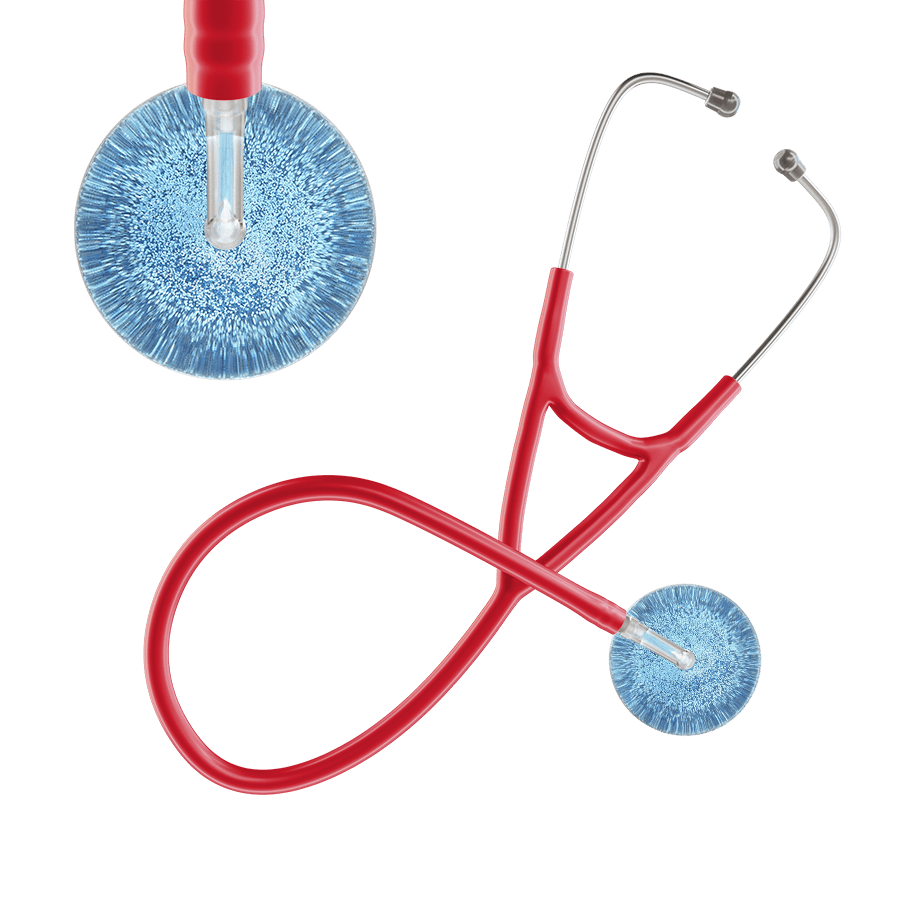 Ultrascope Single Stethoscope Light Blue Glitter and Sparkles / Adult / Red Glitter & Sparkles Cardiology Stethoscope