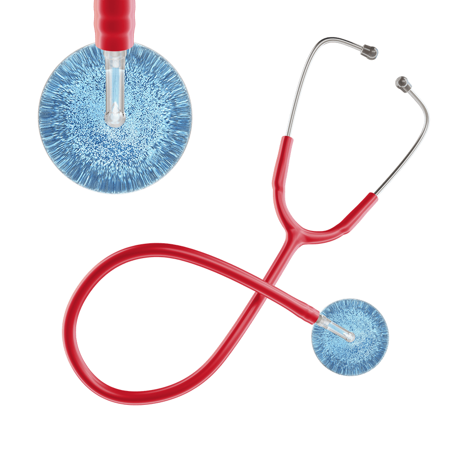 Ultrascope Single Stethoscope Light Blue Glitter and Sparkles / Adult / Red Light Glitter & Sparkles Stethoscope