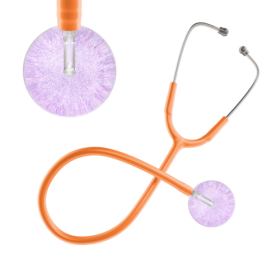 Ultrascope Single Stethoscope Lavender Glitter and Sparkles / Adult / Orange Light Glitter & Sparkles Stethoscope