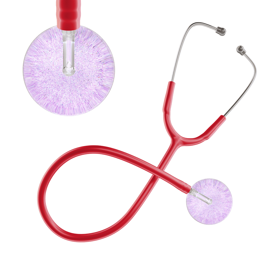 Ultrascope Single Stethoscope Lavender Glitter and Sparkles / Adult / Red Light Glitter & Sparkles Stethoscope