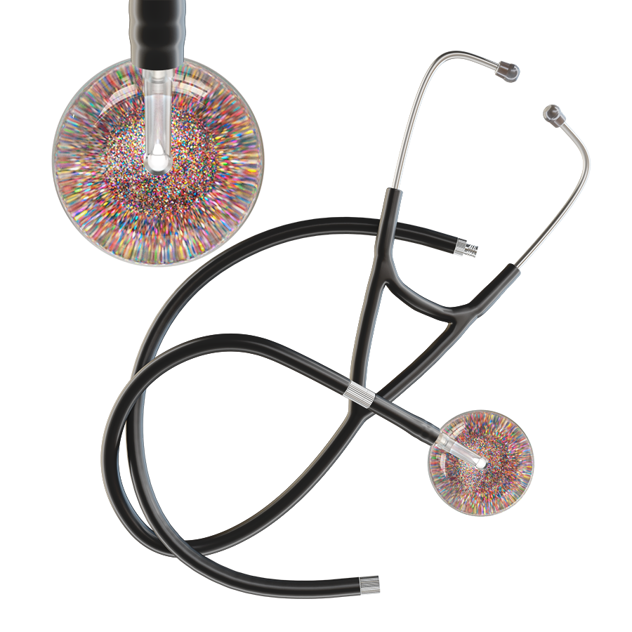 Dark Glitter & Sparkles Cardiology Stethoscope