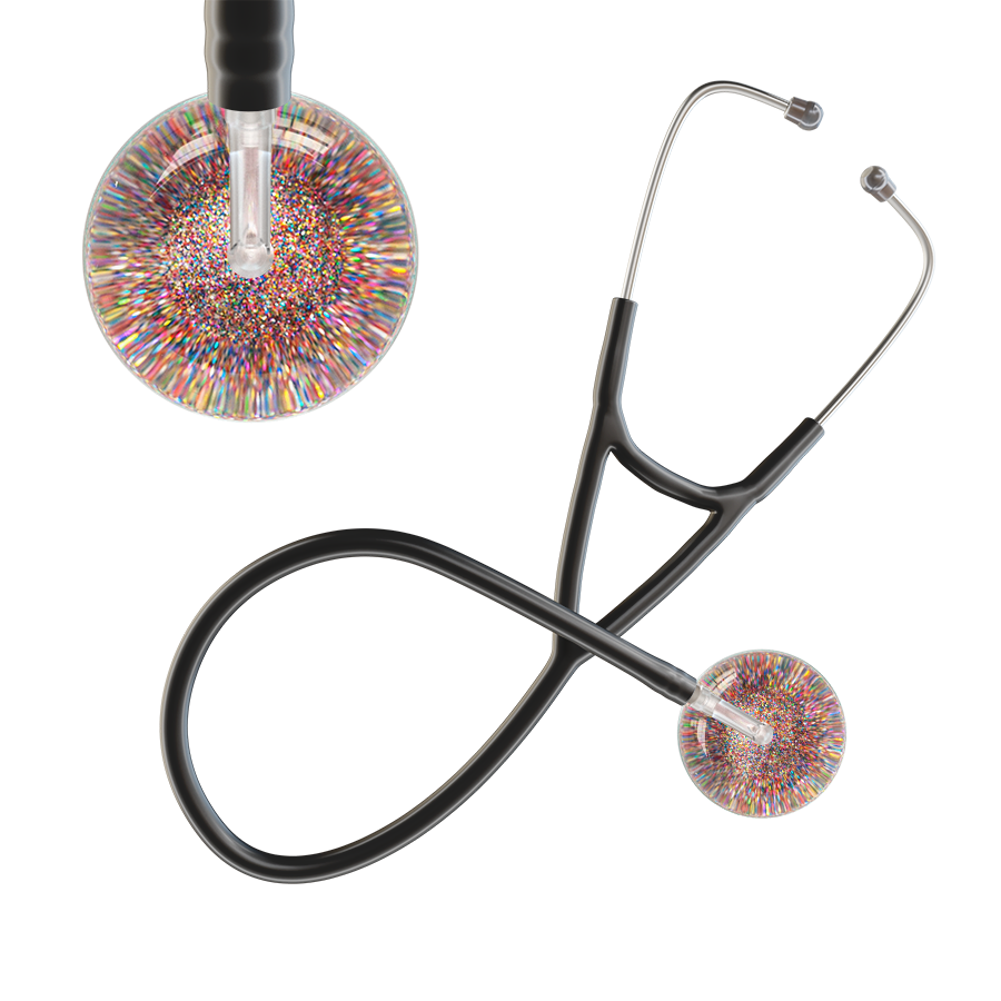 Dark Glitter & Sparkles Cardiology Stethoscope
