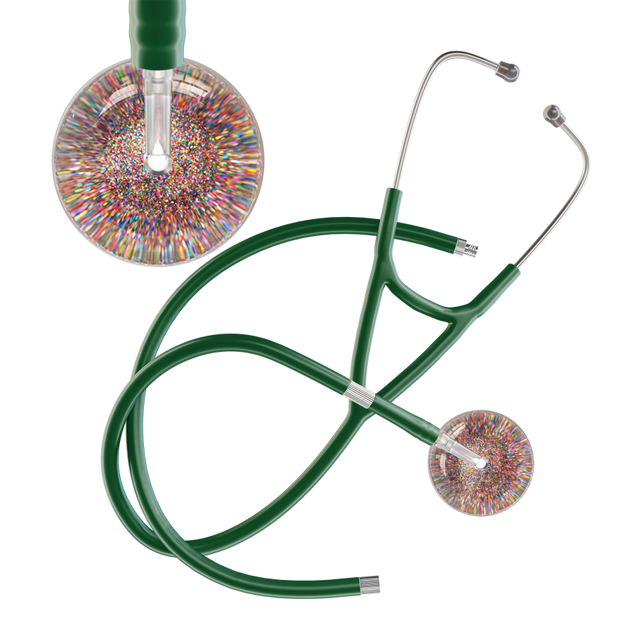 Dark Glitter & Sparkles Cardiology Stethoscope