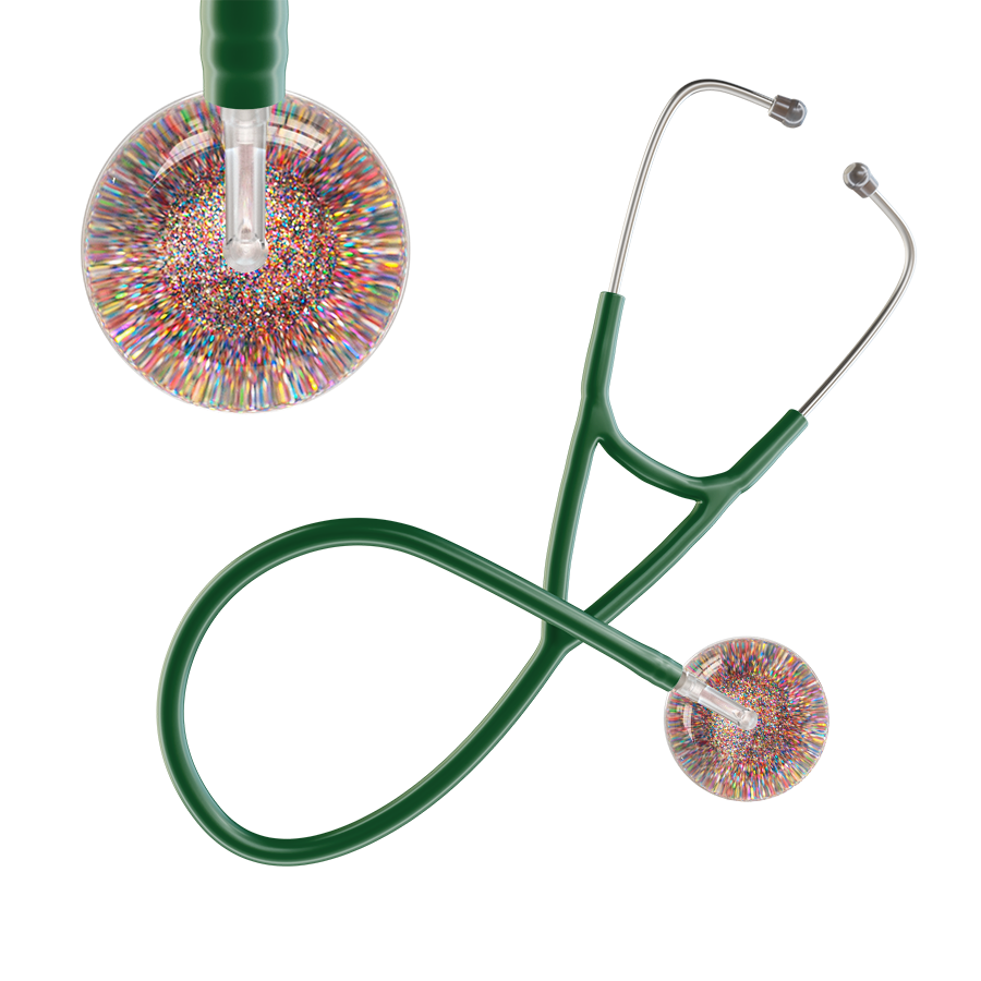 Dark Glitter & Sparkles Cardiology Stethoscope