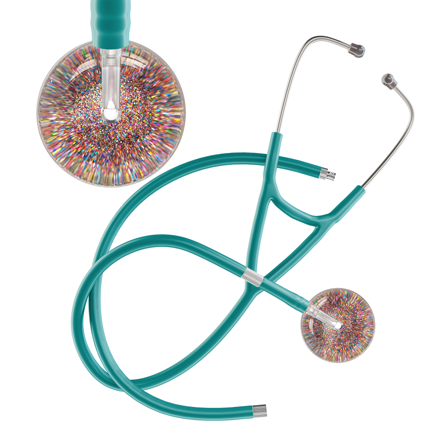 Dark Glitter & Sparkles Cardiology Stethoscope