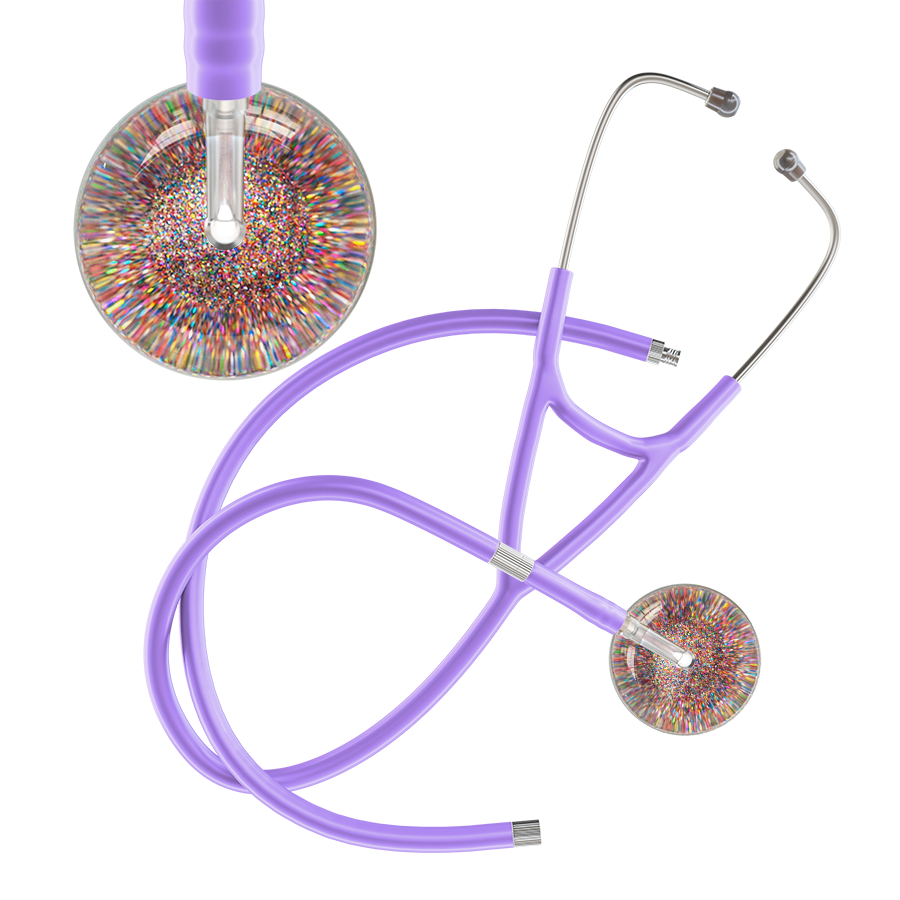 Dark Glitter & Sparkles Cardiology Stethoscope