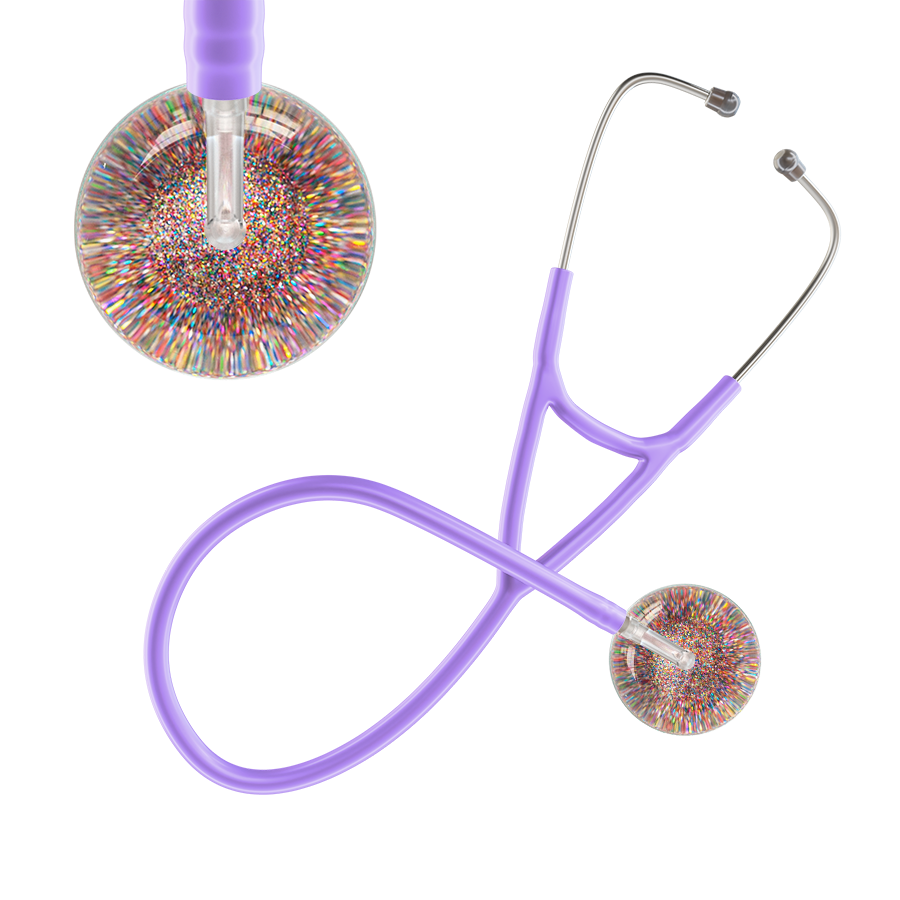 Ultrascope Single Stethoscope Multi Color Glitter and Sparkles / Adult / Lavender Glitter & Sparkles Cardiology Stethoscope