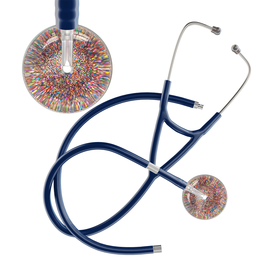 Dark Glitter & Sparkles Cardiology Stethoscope