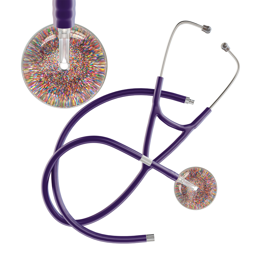 Dark Glitter & Sparkles Cardiology Stethoscope
