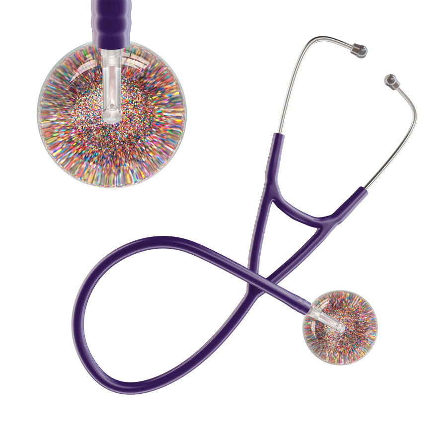 Dark Glitter & Sparkles Cardiology Stethoscope