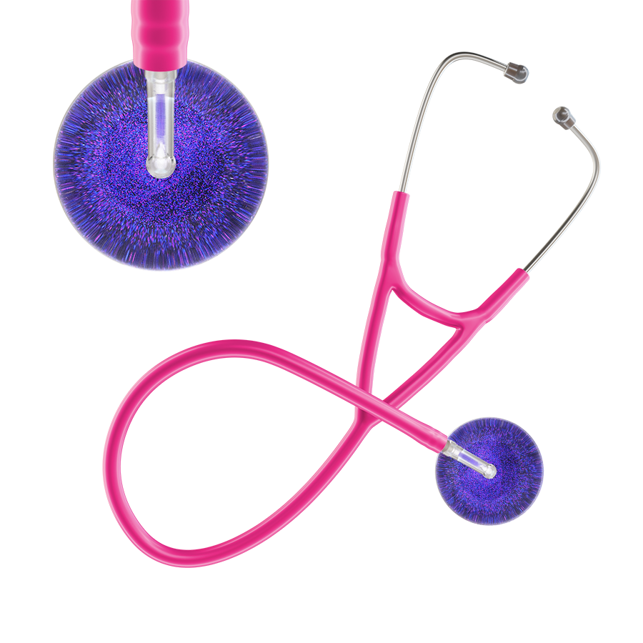 Ultrascope Single Stethoscope Purple Glitter and Sparkles / Pediatric / Hot Pink Dark Glitter & Sparkles Cardiology Stethoscope