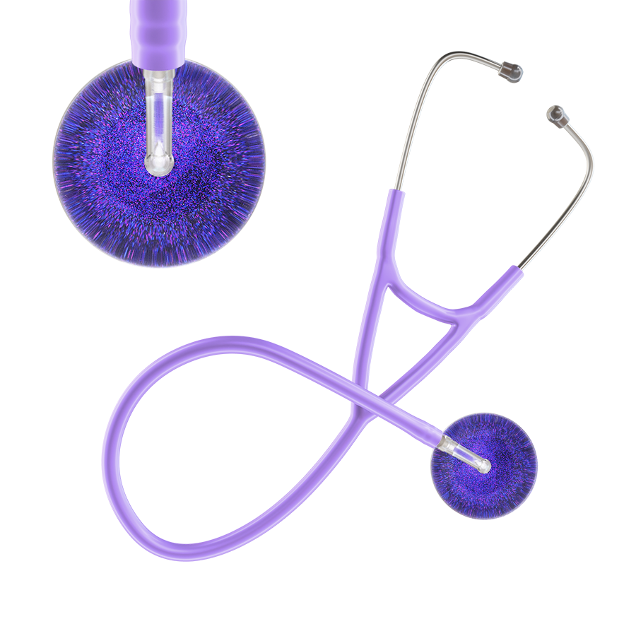 Ultrascope Single Stethoscope Purple Glitter and Sparkles / Adult / Lavender Dark Glitter & Sparkles Cardiology Stethoscope