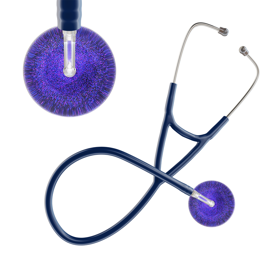 Ultrascope Single Stethoscope Purple Glitter and Sparkles / Pediatric / Navy Dark Glitter & Sparkles Cardiology Stethoscope
