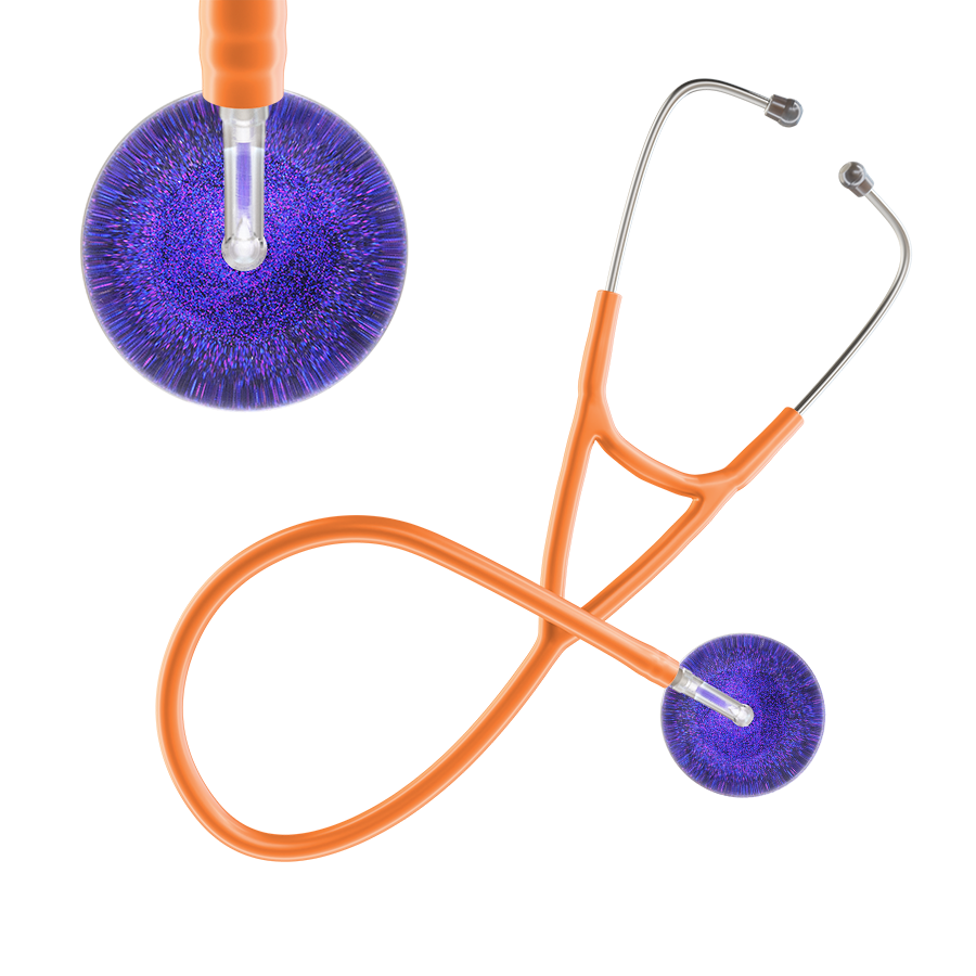 Ultrascope Single Stethoscope Purple Glitter and Sparkles / Adult / Orange Glitter & Sparkles Cardiology Stethoscope