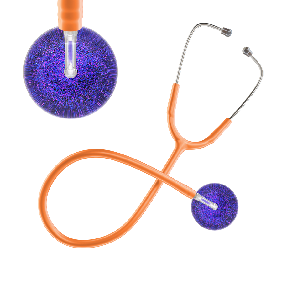 Ultrascope Single Stethoscope Purple Glitter and Sparkles / Pediatric / Orange Dark Glitter & Sparkles Stethoscope