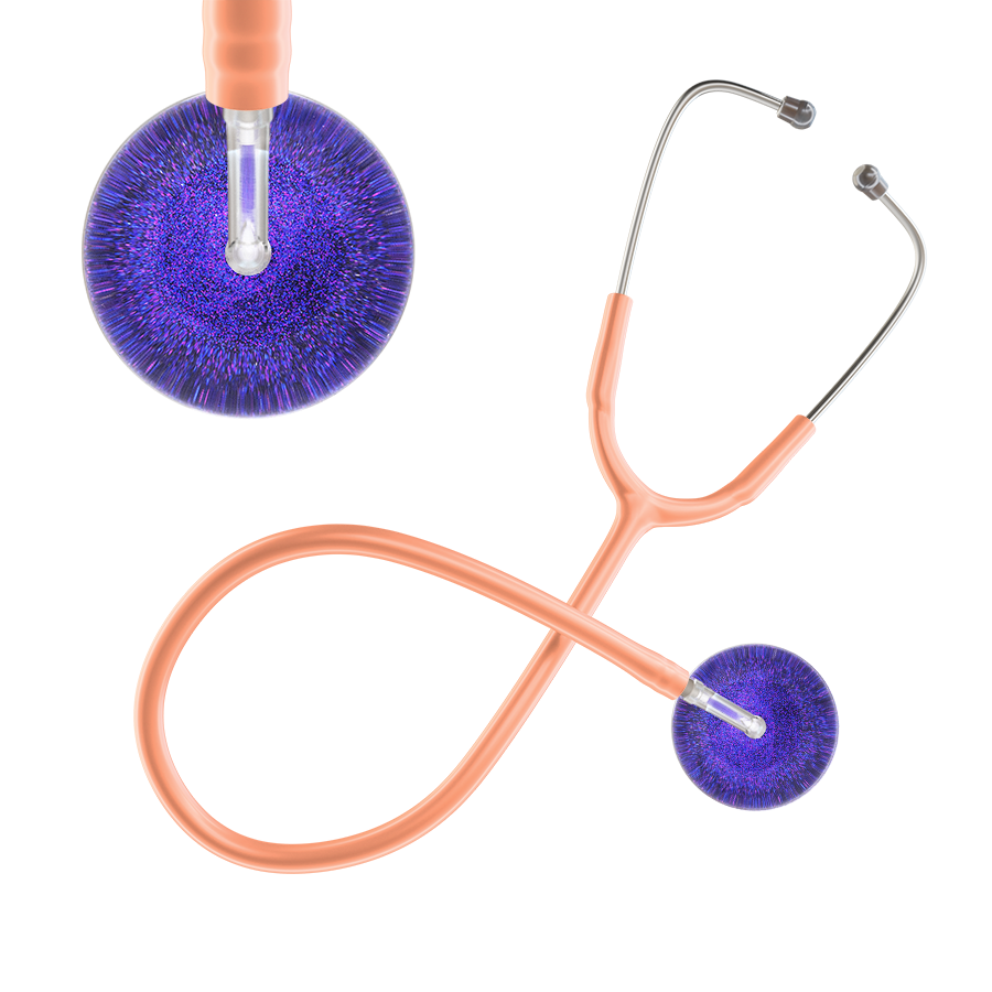 Ultrascope Single Stethoscope Purple Glitter and Sparkles / Adult / Peach Dark Glitter & Sparkles Stethoscope