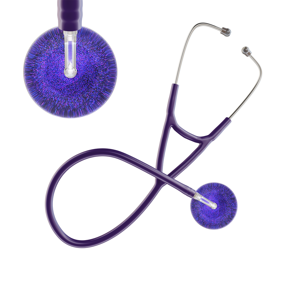 Ultrascope Single Stethoscope Purple Glitter and Sparkles / Pediatric / Purple Dark Glitter & Sparkles Cardiology Stethoscope