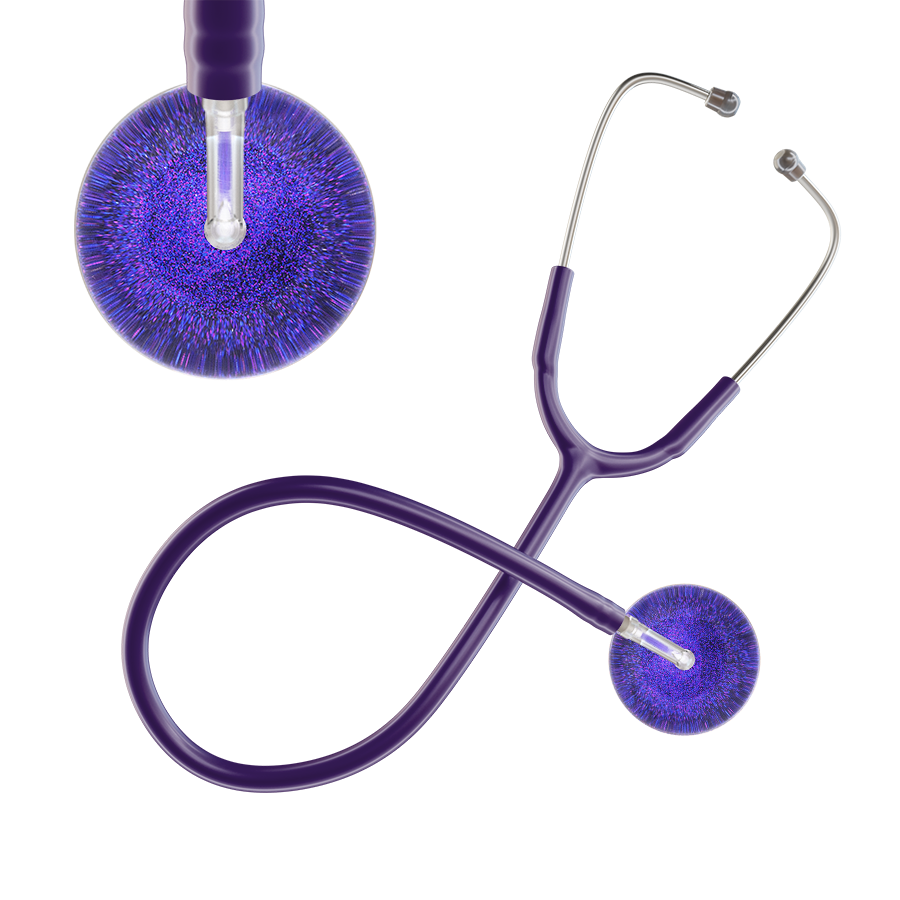 Ultrascope Single Stethoscope Purple Glitter and Sparkles / Adult / Purple Dark Glitter & Sparkles Stethoscope