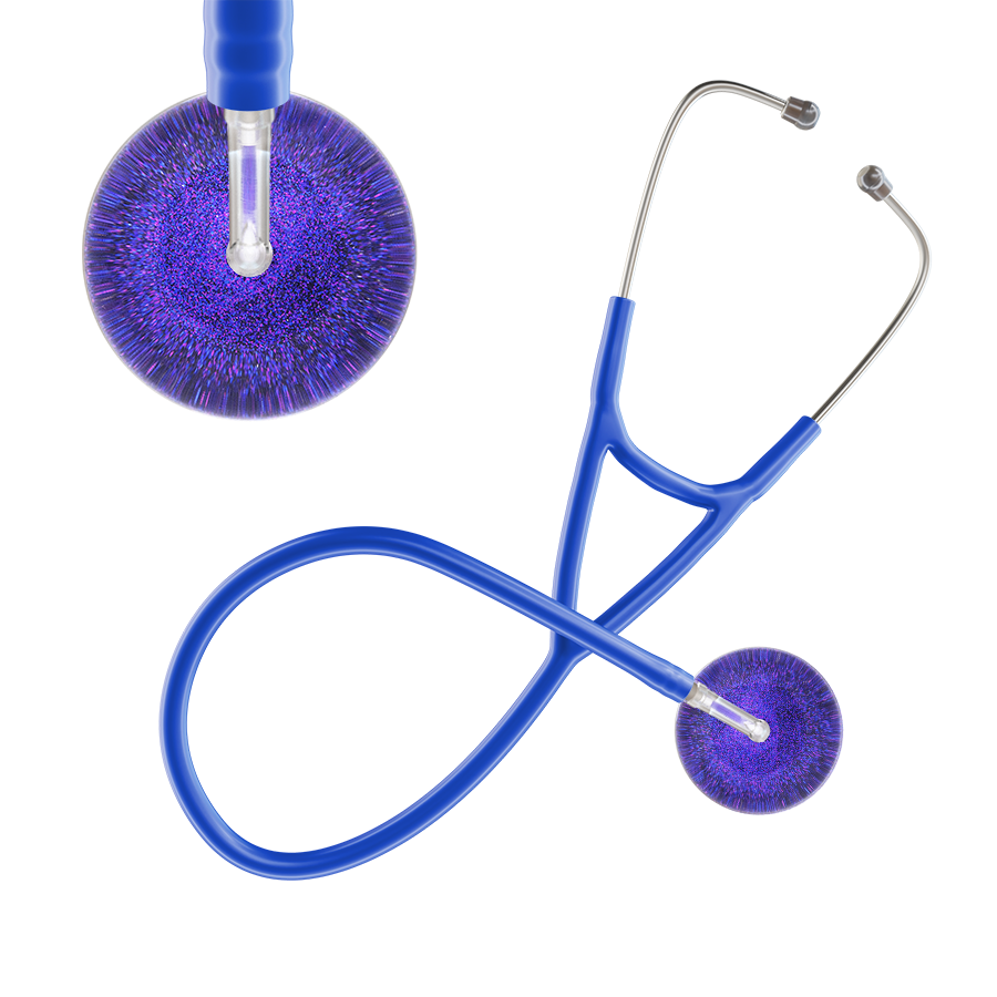 Ultrascope Single Stethoscope Purple Glitter and Sparkles / Adult / Royal Blue Dark Glitter & Sparkles Cardiology Stethoscope
