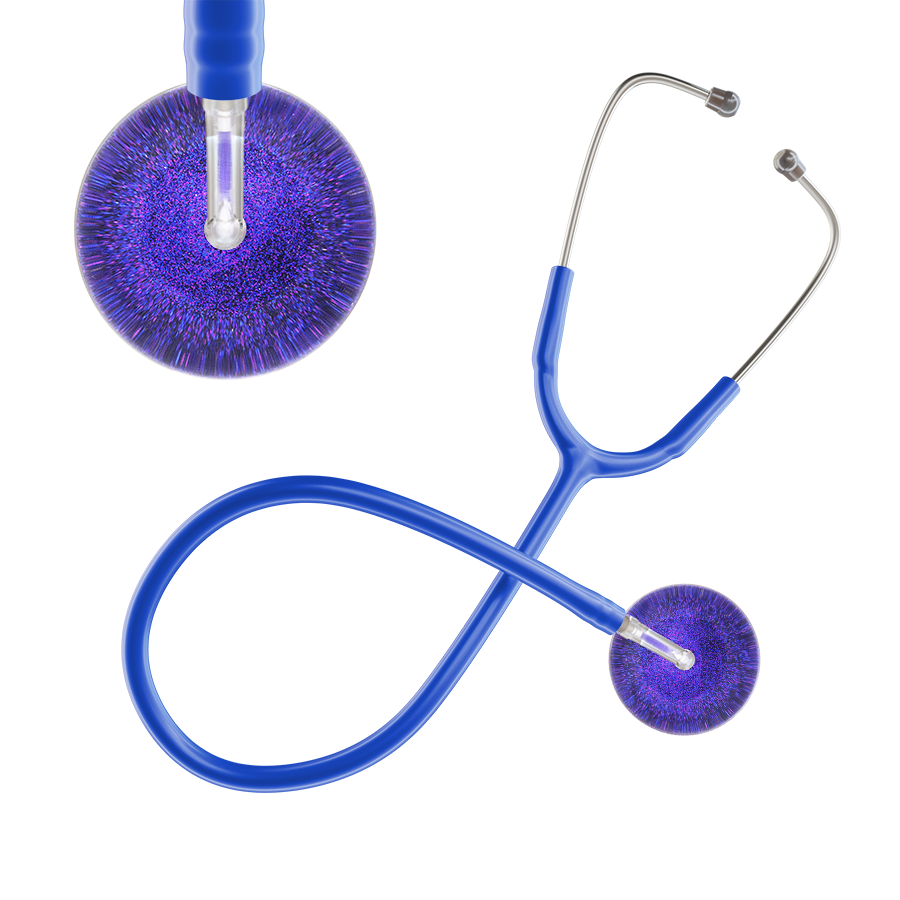 Ultrascope Single Stethoscope Purple Glitter and Sparkles / Adult / Royal Blue Glitter & Sparkles Stethoscope