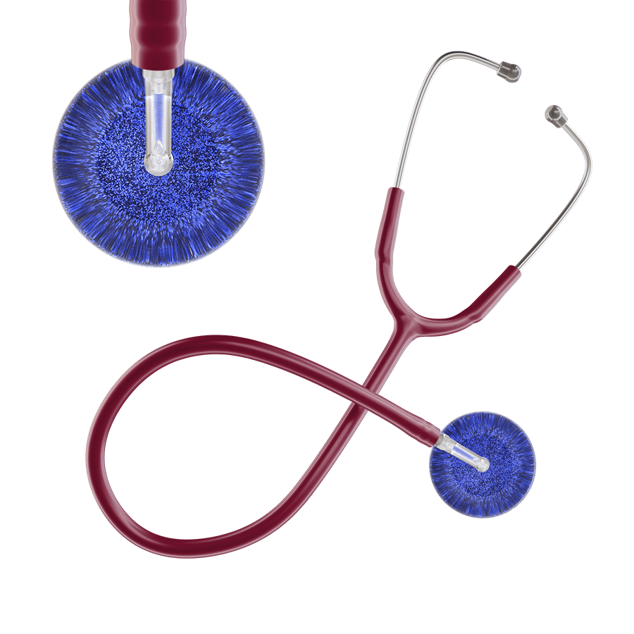 Ultrascope Single Stethoscope Royal Blue Glitter and Sparkles / Adult / Burgundy Dark Glitter & Sparkles Stethoscope