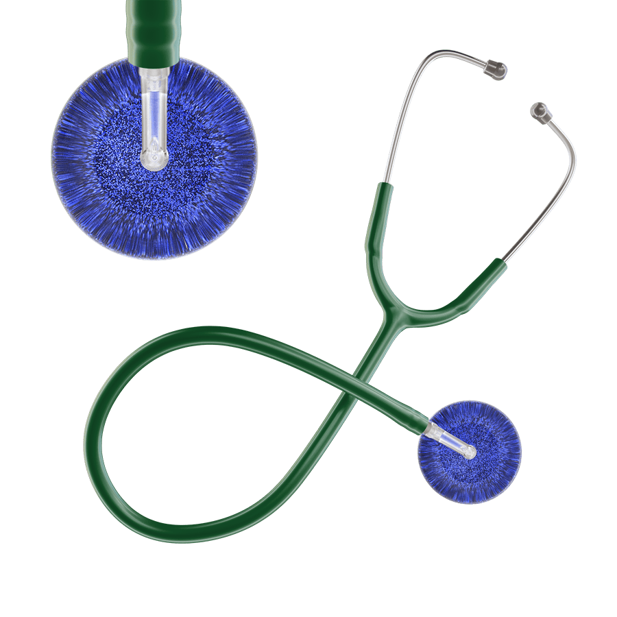 Ultrascope Single Stethoscope Royal Blue Glitter and Sparkles / Adult / Dark Green Dark Glitter & Sparkles Stethoscope