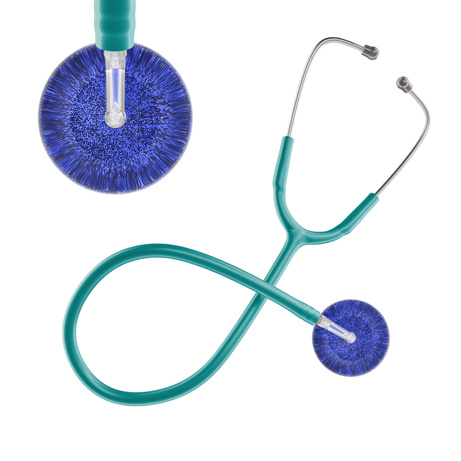Ultrascope Single Stethoscope Royal Blue Glitter and Sparkles / Adult / Jade Dark Glitter & Sparkles Stethoscope
