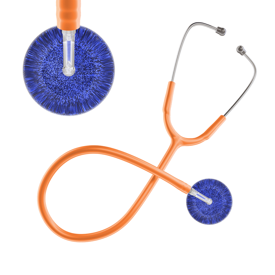 Ultrascope Single Stethoscope Royal Blue Glitter and Sparkles / Adult / Orange Dark Glitter & Sparkles Stethoscope