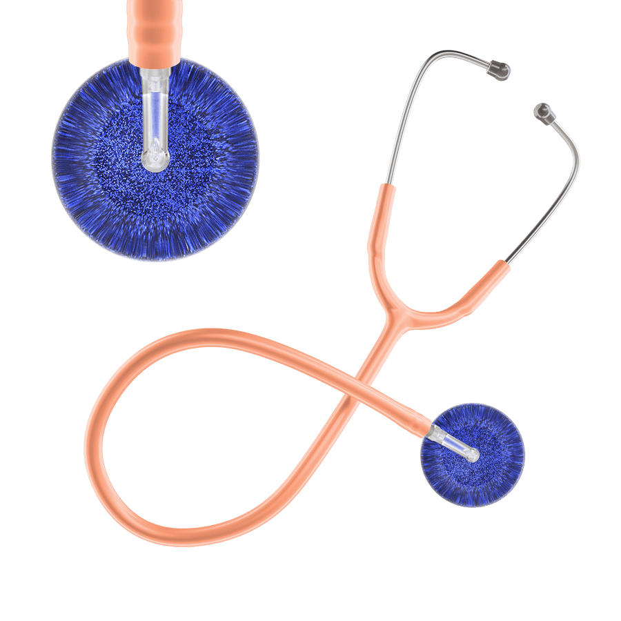 Ultrascope Single Stethoscope Royal Blue Glitter and Sparkles / Adult / Peach Dark Glitter & Sparkles Stethoscope