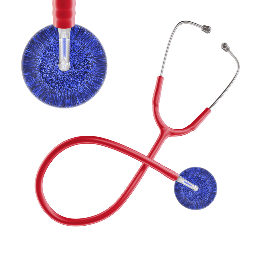 Ultrascope Single Stethoscope Royal Blue Glitter and Sparkles / Adult / Red Dark Glitter & Sparkles Stethoscope