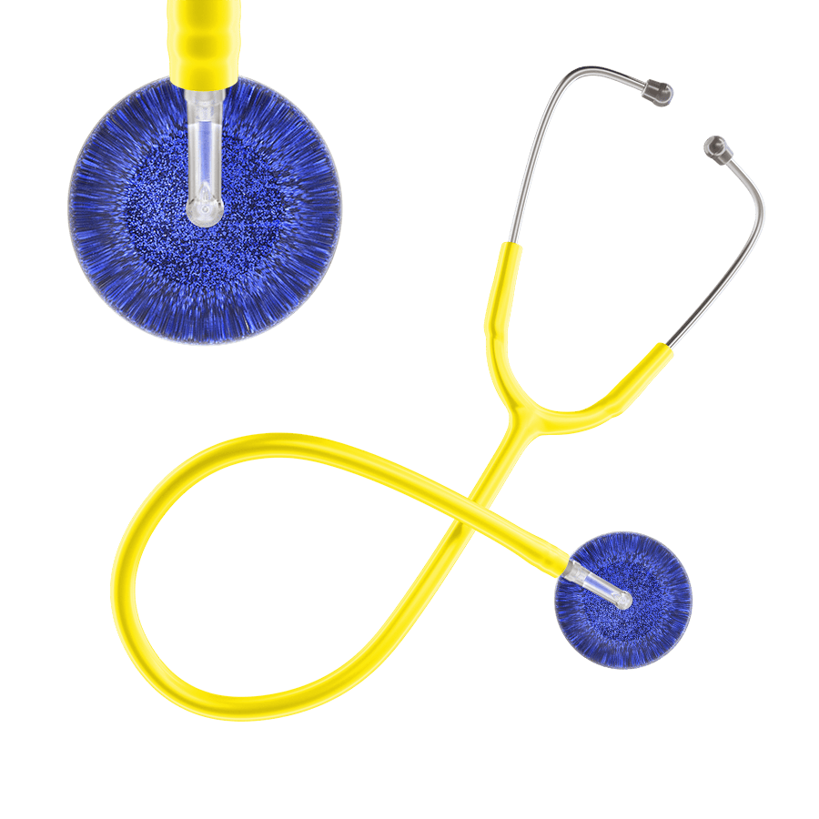Ultrascope Single Stethoscope Royal Blue Glitter and Sparkles / Adult / Yellow Dark Glitter & Sparkles Stethoscope