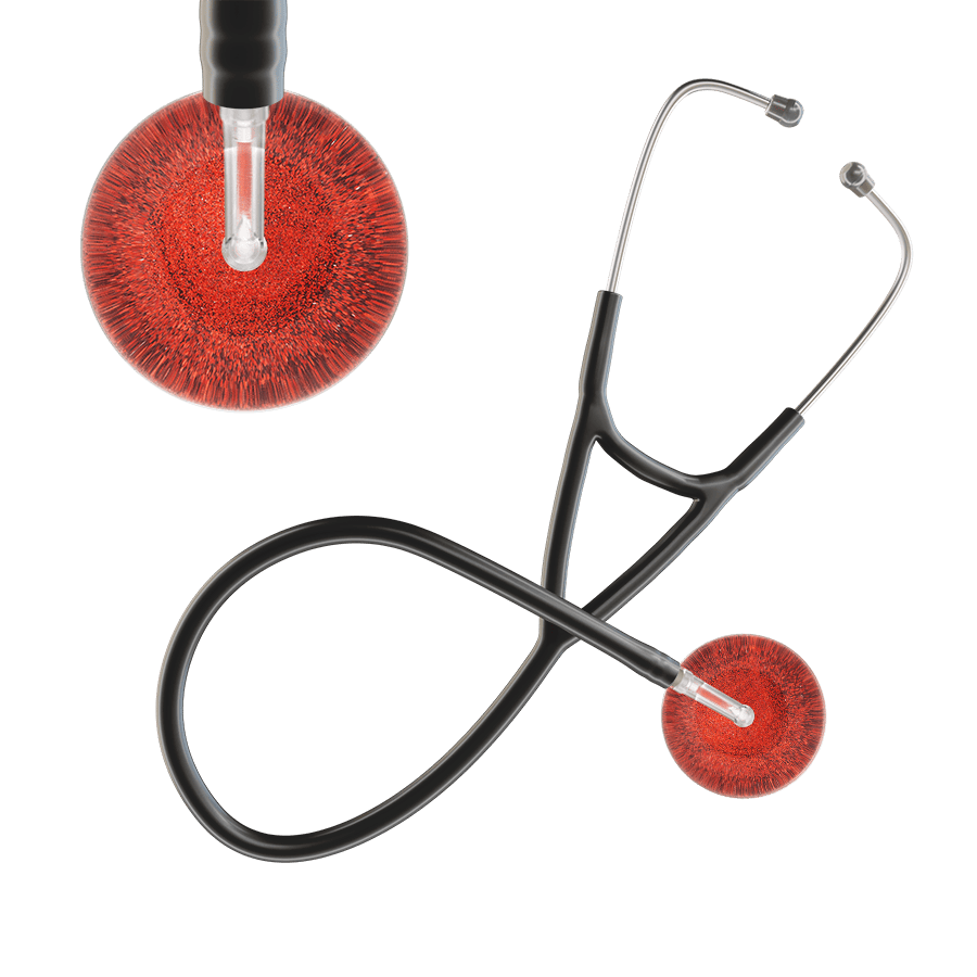 Dark Glitter & Sparkles Cardiology Stethoscope