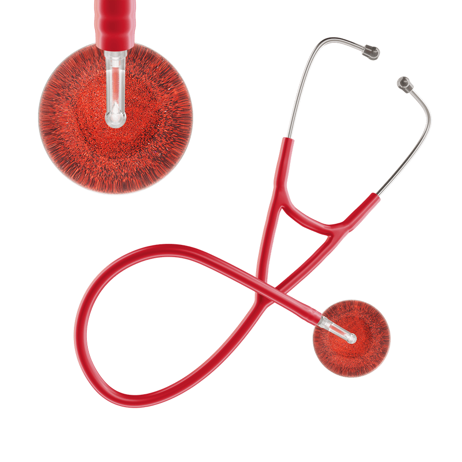 Ultrascope Single Stethoscope Red Glitter and Sparkles / Adult / Red Glitter & Sparkles Cardiology Stethoscope