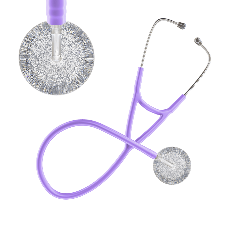 Ultrascope Single Stethoscope Silver Glitter and Sparkles / Adult / Lavender Glitter & Sparkles Cardiology Stethoscope