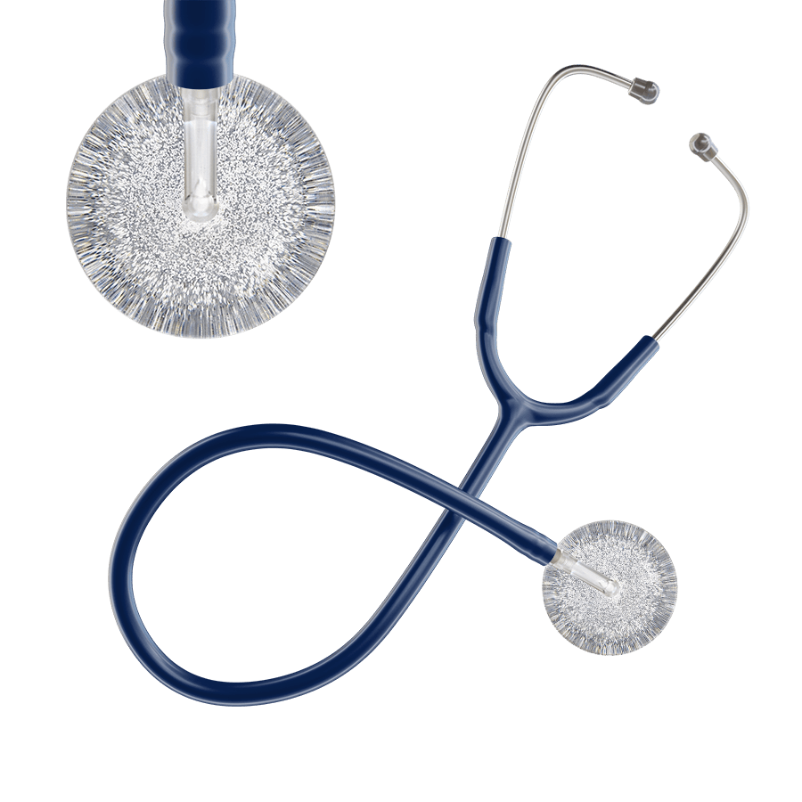 Ultrascope Single Stethoscope Silver Glitter and Sparkles / Adult / Navy Glitter & Sparkles Stethoscope