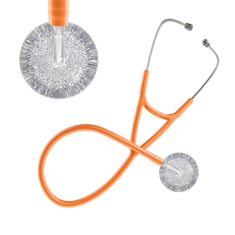 Ultrascope Single Stethoscope Silver Glitter and Sparkles / Adult / Orange Glitter & Sparkles Cardiology Stethoscope