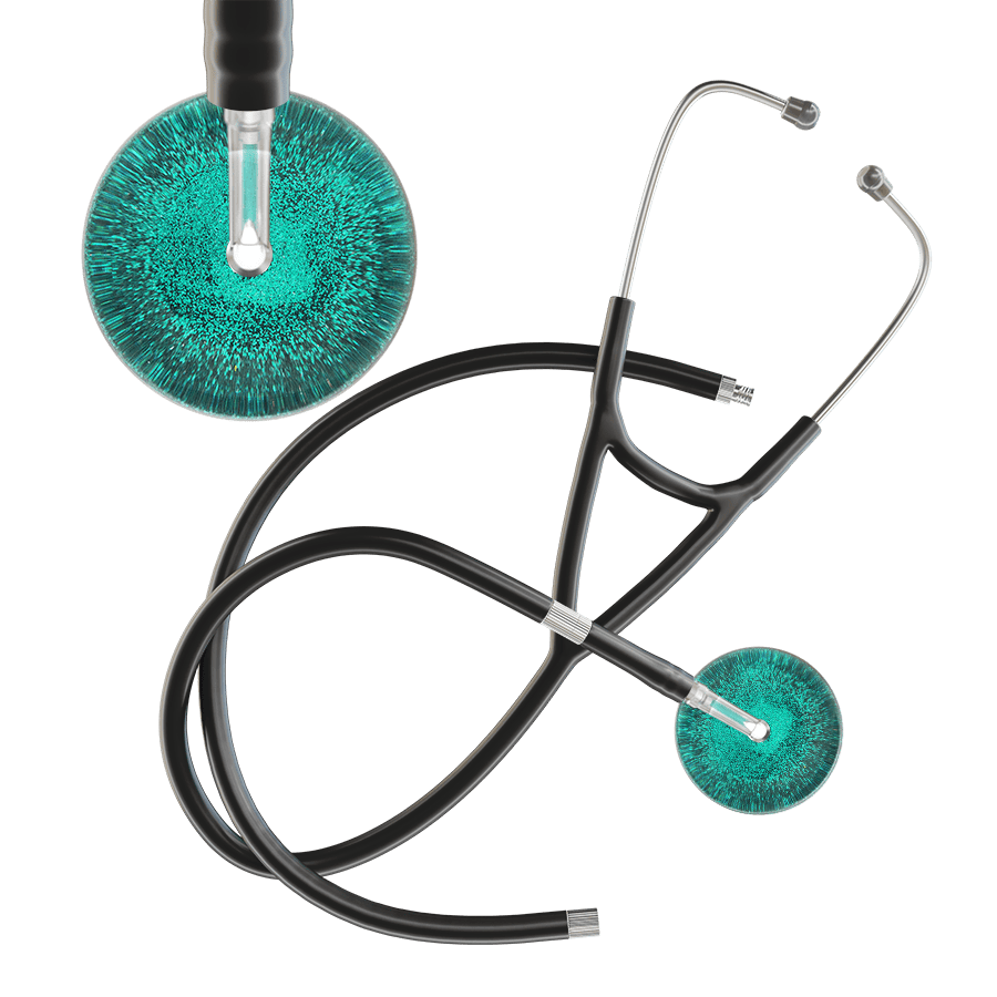 Dark Glitter & Sparkles Cardiology Stethoscope