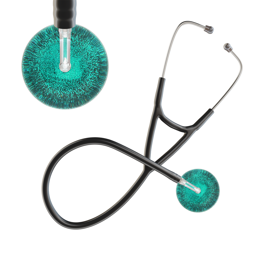 Dark Glitter & Sparkles Cardiology Stethoscope